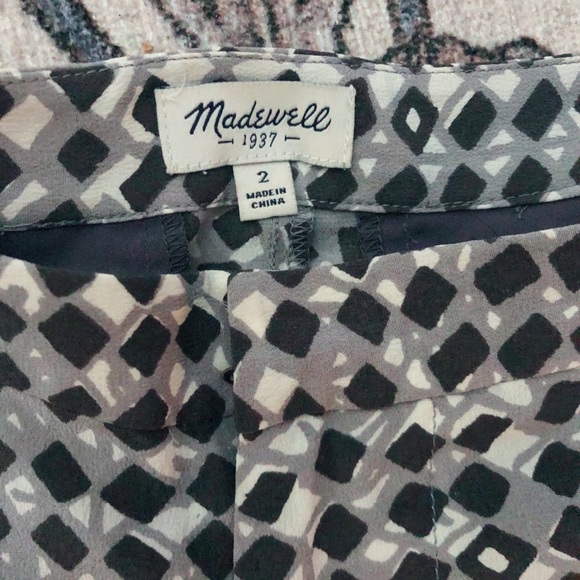 Madewell | Black & Grey 100% Silk Shorts - Picture 2 of 4